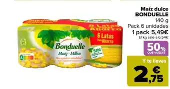 Carrefour BONDUELLE Maíz dulce oferta