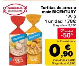 Carrefour BICENTURY Tortitas de arroz o maíz oferta