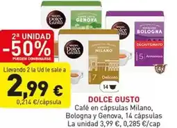 Hiperber Dolce gusto - cafe en capsulas milano bologna y cenova oferta