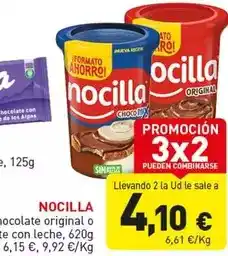 Hiperber Nocilla - crema de chocolate original o chocolate con leche oferta