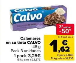 Carrefour CALVO Calamares en su tinta oferta