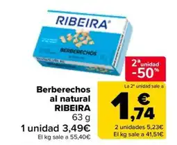 Carrefour RIBEIRA Berberechos al natural oferta