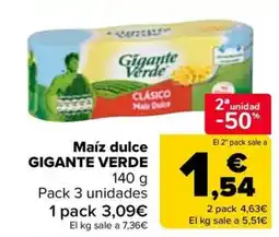 Carrefour GIGANTE VERDE Maíz dulce oferta