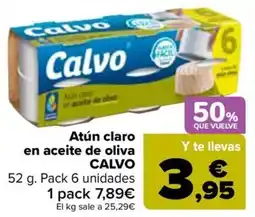Carrefour CALVO Atún claro en aceite de oliva oferta