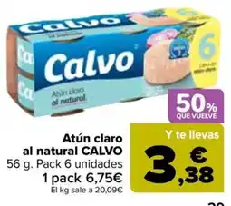 Carrefour CALVO Atún claro al natural oferta