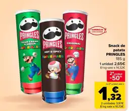 Carrefour PRINGLES Snack de patata oferta