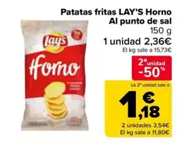 Carrefour LAY'S Patatas fritas Horno Al punto de sal oferta