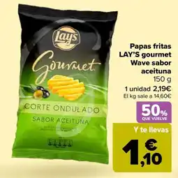 Carrefour LAY'S Papas fritas gourmet Wave sabor aceituna oferta