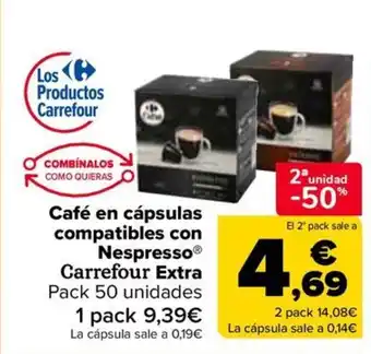 Carrefour Café en cápsulas compatibles con Nespresso Carrefour Extra oferta