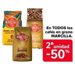 Carrefour MARCILLA En todos los cafés en grano oferta