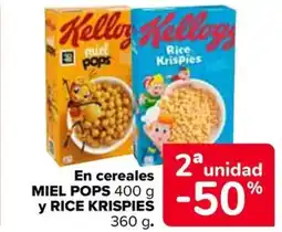 Carrefour MIEL POPS y RICE KRISPIEŠ En cereales oferta
