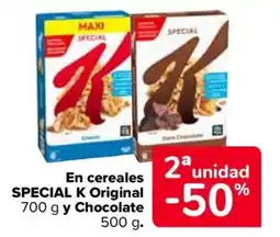 Carrefour SPECIAL K En cereales Original y Chocolate oferta