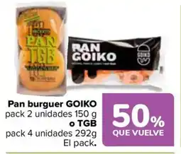 Carrefour GOIKO o TGB Pan burguer oferta