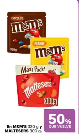 Carrefour M&M'S y MALTESERS oferta