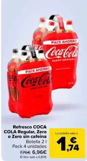 Carrefour COCA COLA Refresco Regular, Zero o Zero sin cafeina oferta