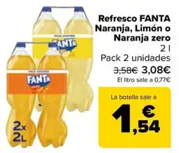 Carrefour FANTA Refresco Naranja, Limón o Naranja zero oferta