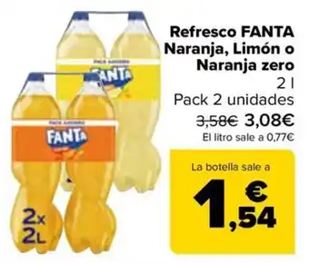 Carrefour FANTA Refresco Naranja, Limón o Naranja zero oferta