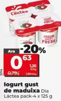 Dia Dia lactea - yogur sabor a fresa oferta