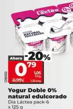 Dia Dia lactea - yogur doble 0% natural edulcorado oferta