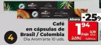Dia Dia - cafe en capsulas de brasil / colombia oferta
