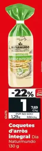 Dia Dia naturmundo - tortitas de arroz integral oferta