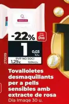 Dia Dia imaqe - toallitas desmaquillantes para pieles sensibles con extracto de rosa 30 uds oferta