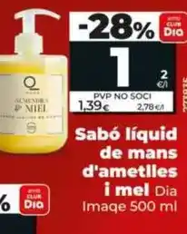 Dia Dia imaqe - jabón líquido de manos de almendras y miel 500 ml oferta