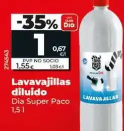 Dia Dia super paco - lavavajillas diluido oferta