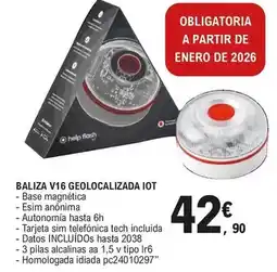 E.Leclerc Baliza v16 geolocalizada iot oferta