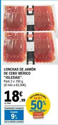 E.Leclerc Iglesias - lonchas de jamon de cebo iberico oferta