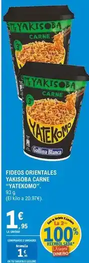 E.Leclerc Yatekomo - fideos originales yakisoba carne oferta
