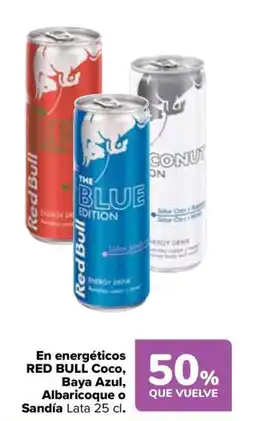 Carrefour RED BULL En energéticos Coco Baya Azul, Albaricoque o Sandía oferta