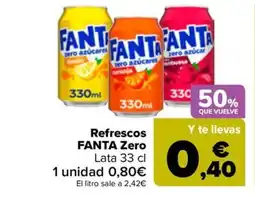 Carrefour FANTA Refrescos Zero oferta
