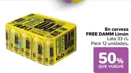 Carrefour FREE DAMM En cerveza Limón oferta