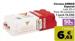 Carrefour AMBAR Cerveza Especial oferta