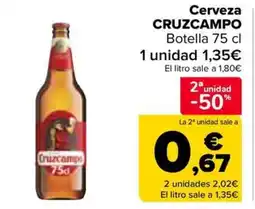 Carrefour CRUZCAMPO Cerveza oferta