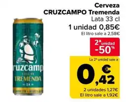 Carrefour CRUZCAMPO Cerveza Tremenda oferta