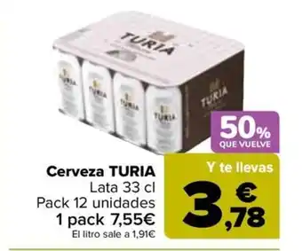 Carrefour TURIA Cerveza oferta