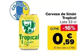 Carrefour Cerveza de limón Tropical oferta