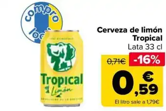 Carrefour Cerveza de limón Tropical oferta