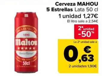 Carrefour MAHOU 5 Cerveza Estrellas oferta