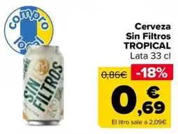 Carrefour TROPICAL Cerveza Sin Filtros oferta