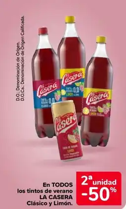 Carrefour LA CASERA En todos los tintos de verano clásico y limón. oferta