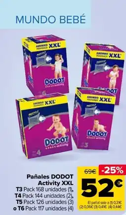 Carrefour DODOT Pañales Activity XXL oferta