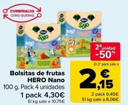 Carrefour HERO Bolsitas de frutas Nano oferta