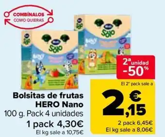Carrefour HERO Bolsitas de frutas Nano oferta