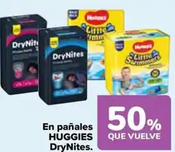 Carrefour HUGGIES En pañales DryNites. oferta