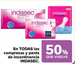 Carrefour INDASEC En todas las compresas y pants de incontinencia oferta