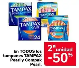 Carrefour TAMPAX En todos los tampones pearl y compak oferta