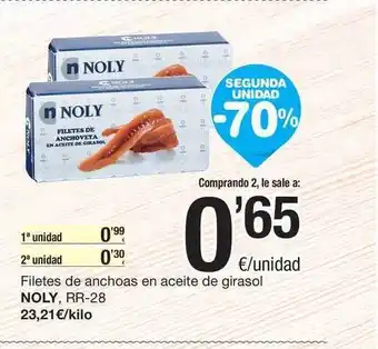 SPAR Fragadis Noly Filetes De Anchoas En Aceite De Girasol RR-28 oferta